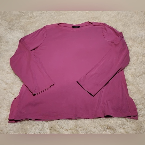 Lauren Ralph Lauren Tops - Lauren Ralph Lauren Women’s Size 2X Pink Long Sleeve Shirt EUC